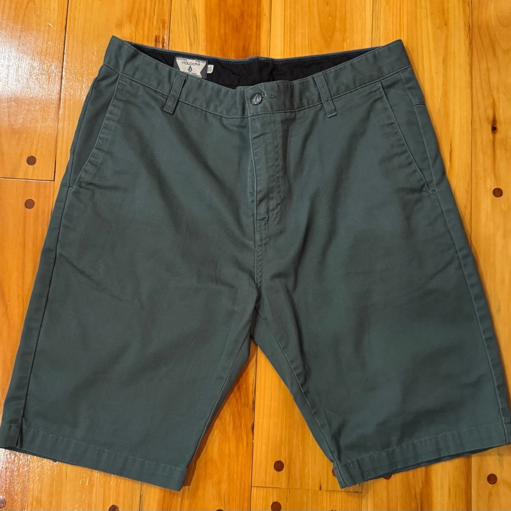 Men's Green Volcom  Board Style Shorts